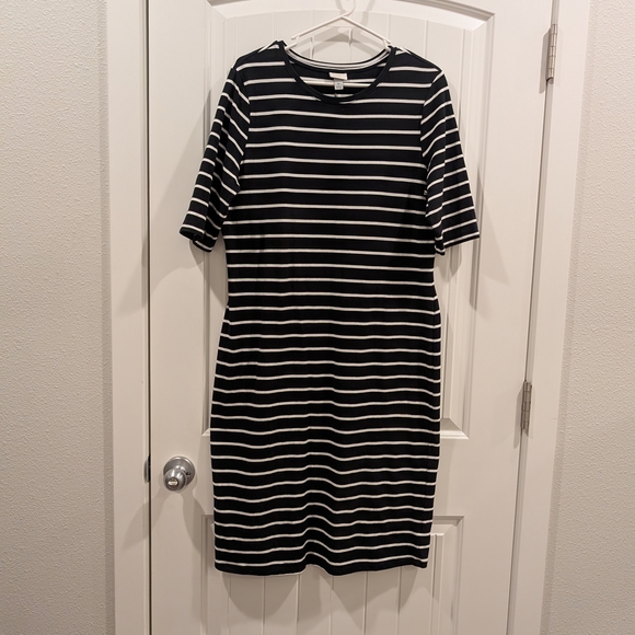 a new day Black and White Striped Midi Dress - Picture 1 of 4